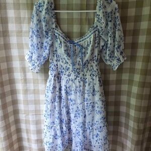 Altar'd State Blue & White Floral Dress